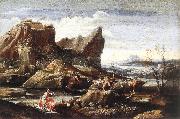 CARRACCI, Antonio Landscape with Bathers dfg oil on canvas